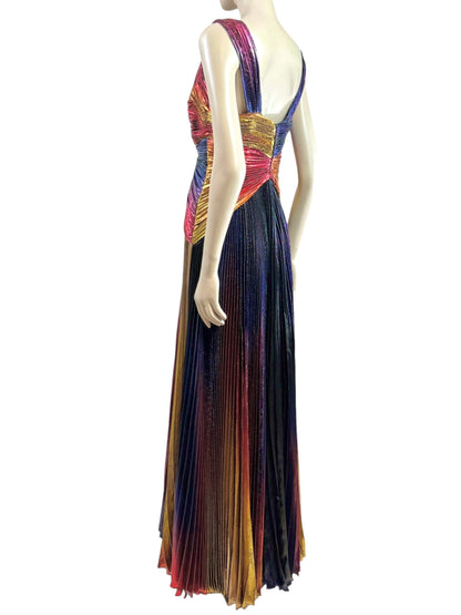 Zuhair Murad Fall 2022 Look 26 multicolor pleated lame dress
