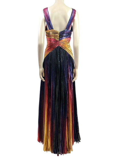 Zuhair Murad Fall 2022 Look 26 multicolor pleated lame dress