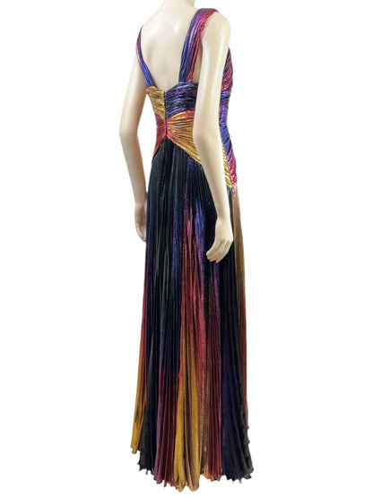 Zuhair Murad Fall 2022 Look 26 multicolor pleated lame dress