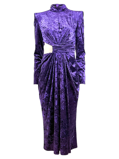 Zuhair Murad Fall 2023 purple velvet dress