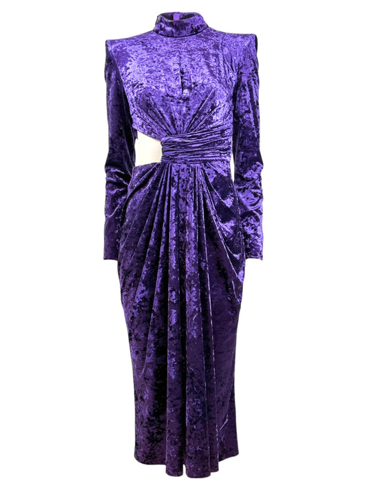 Zuhair Murad Fall 2023 purple velvet dress