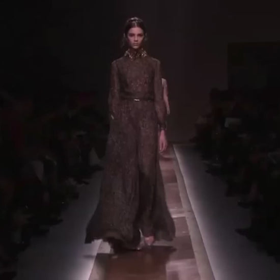 Valentino Pierpaolo Piccioli Fall 2011 Look 39 Maxi feathers dress crepe silk