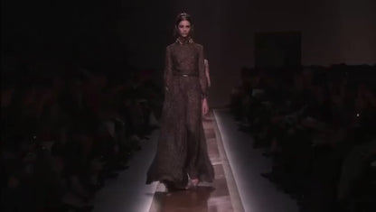 Valentino Pierpaolo Piccioli Fall 2011 Look 39 Maxi feathers dress crepe silk