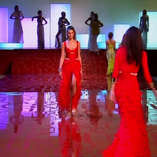 Valentino Spring 2005 Look 73 Maxi red ruffled dress
