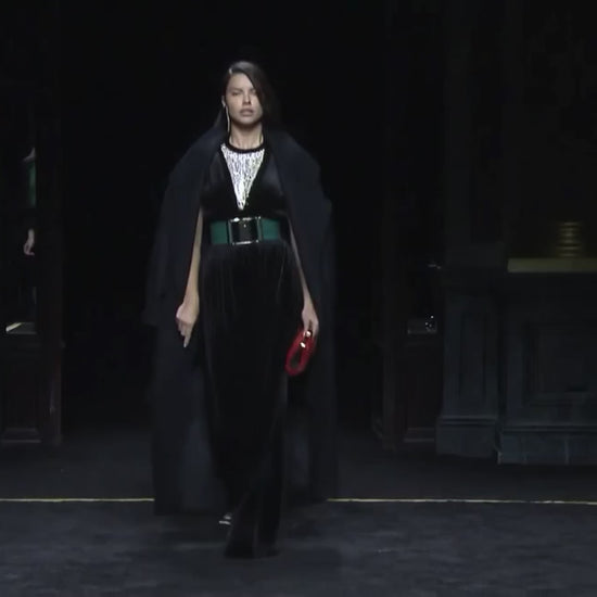 Balmain Olivier Rousteing Fall 2015 Look 54 Black corduroy jumpsuit