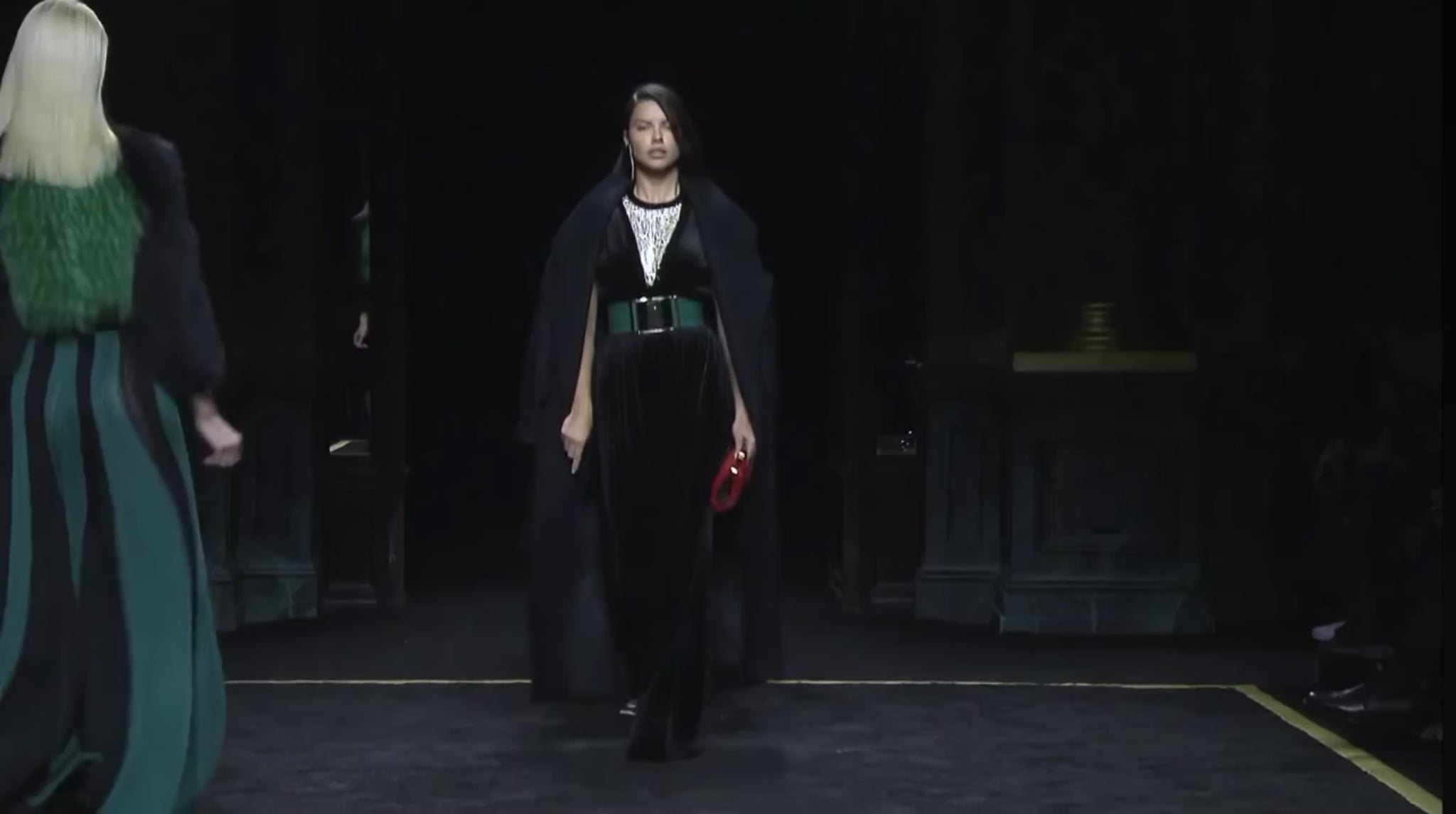 Balmain Olivier Rousteing Fall 2015 Look 54 Black corduroy jumpsuit