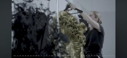 Alexandre Vauthier couture Fall 2023 Look 15 Gold lame jumpsuit