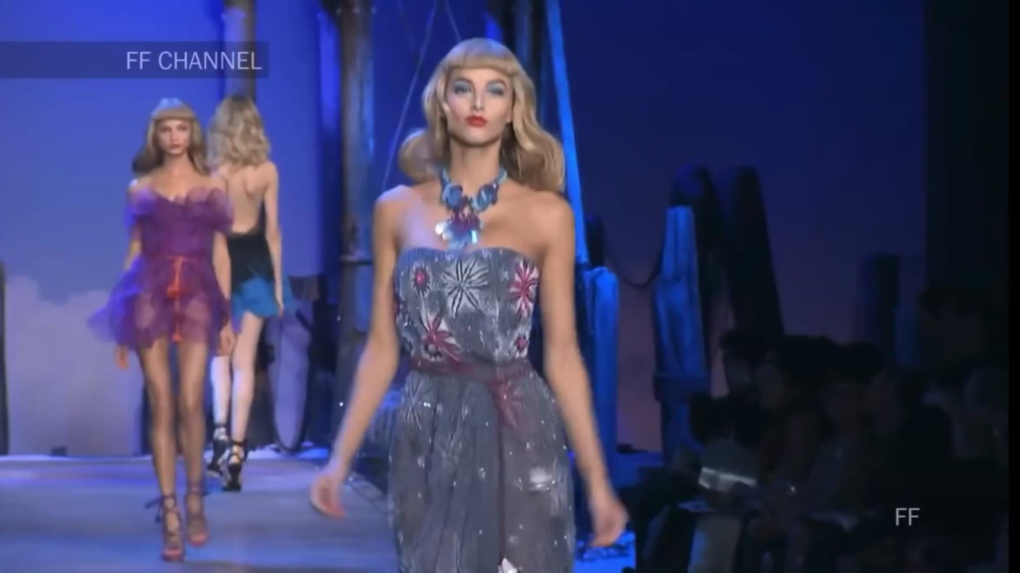 Christian Dior John Galliano Spring 2011 Look 42 Maxi bustier embroidered dress