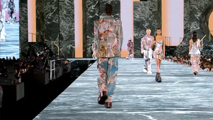Balmain Olivier Rousteing Spring 2023 Look 39 MIni printed dress