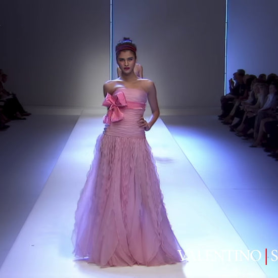 Valentino Spring 2007 Look 58 Maxi lilas satin dress with embroidered tulle