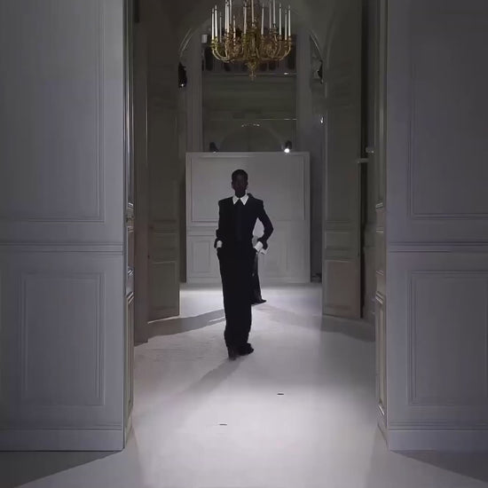 Valentino Pierpaolo Piccioli Fall 2023 Look 72 Maxi train black tie dress