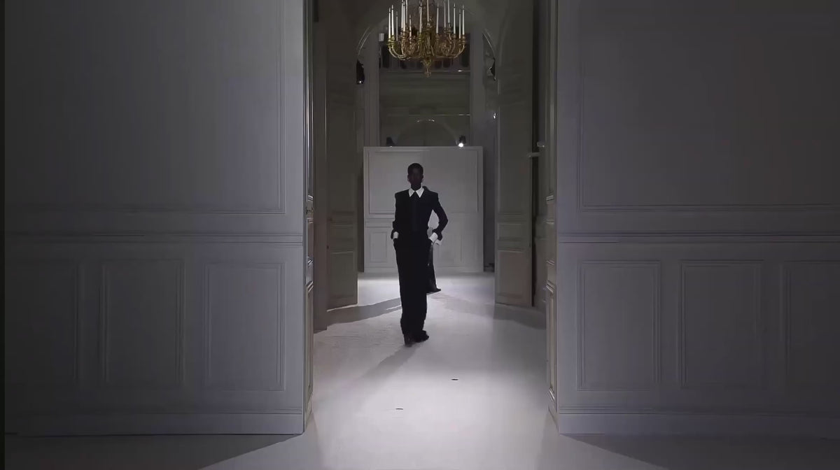 Valentino Pierpaolo Piccioli Fall 2023 Look 72 Maxi train black tie dress