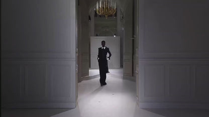 Valentino Pierpaolo Piccioli Fall 2023 Look 72 Maxi train black tie dress