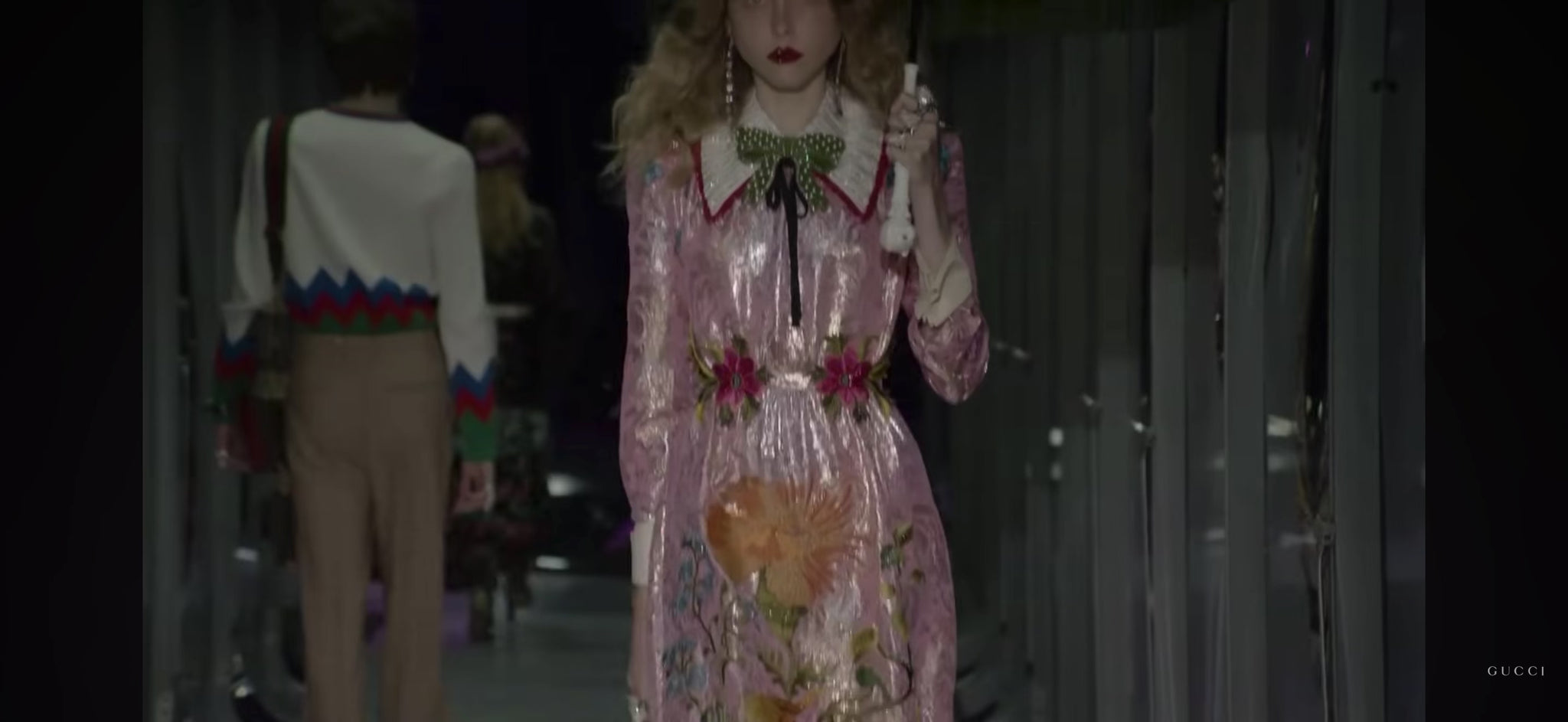 Gucci Alessandro Michele Fall 2017 Look 33 snakeskin rhinestones jacket