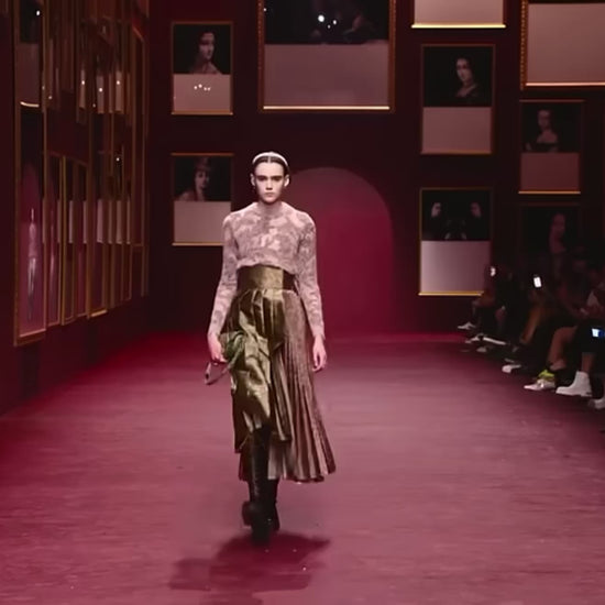 Christian Dior Maria Grazia Chiuri Fall 2022 Look 67 floral printed pleated skirt