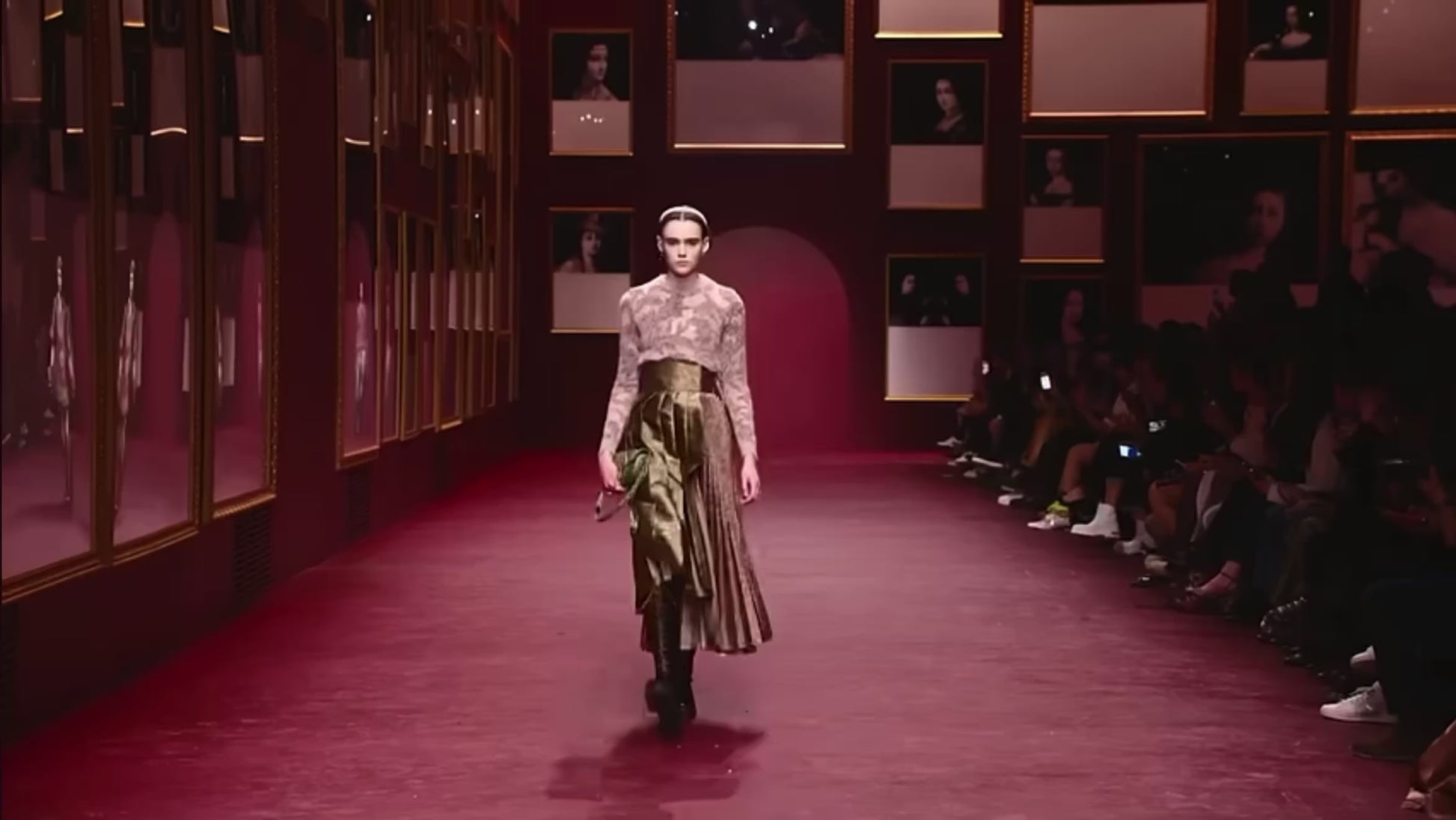 Christian Dior Maria Grazia Chiuri Fall 2022 Look 67 floral printed pleated skirt