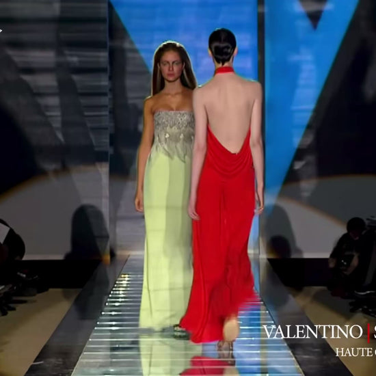 Valentino Haute Couture Spring 2000 Maxi green strapless beaded dress
