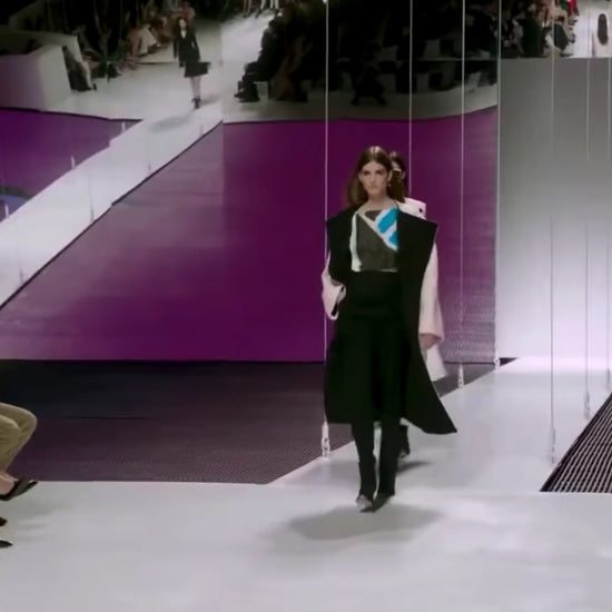 Christian Dior Raf Simons Resort 2015 black white cashmere coat
