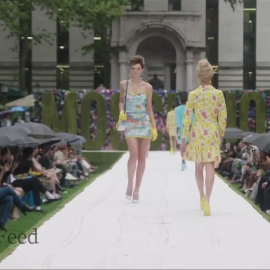 Moschino Jeremy Scott Spring 2022 Look 30 Strapless multicolor dress