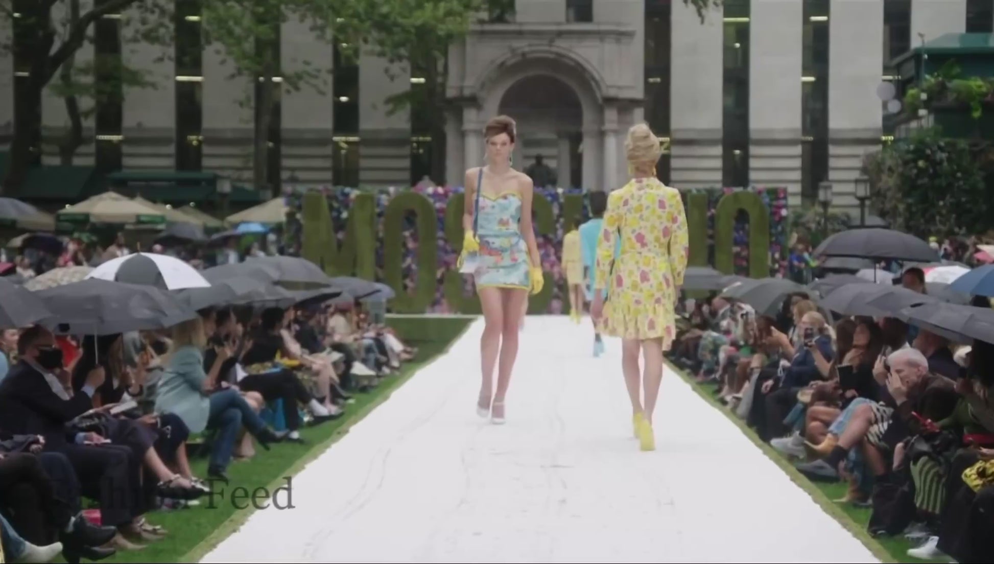 Moschino Jeremy Scott Spring 2022 Look 30 Strapless multicolor dress